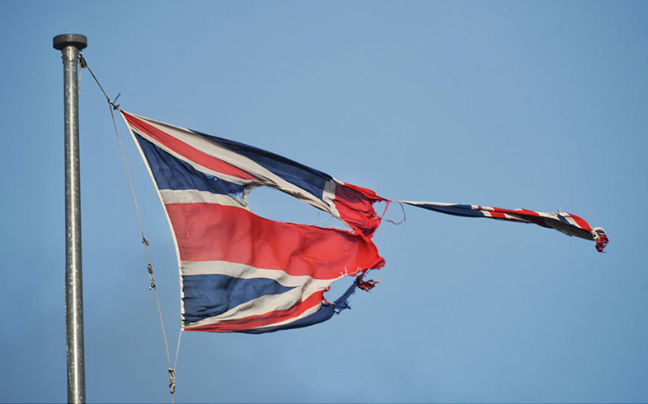 Torn union flag