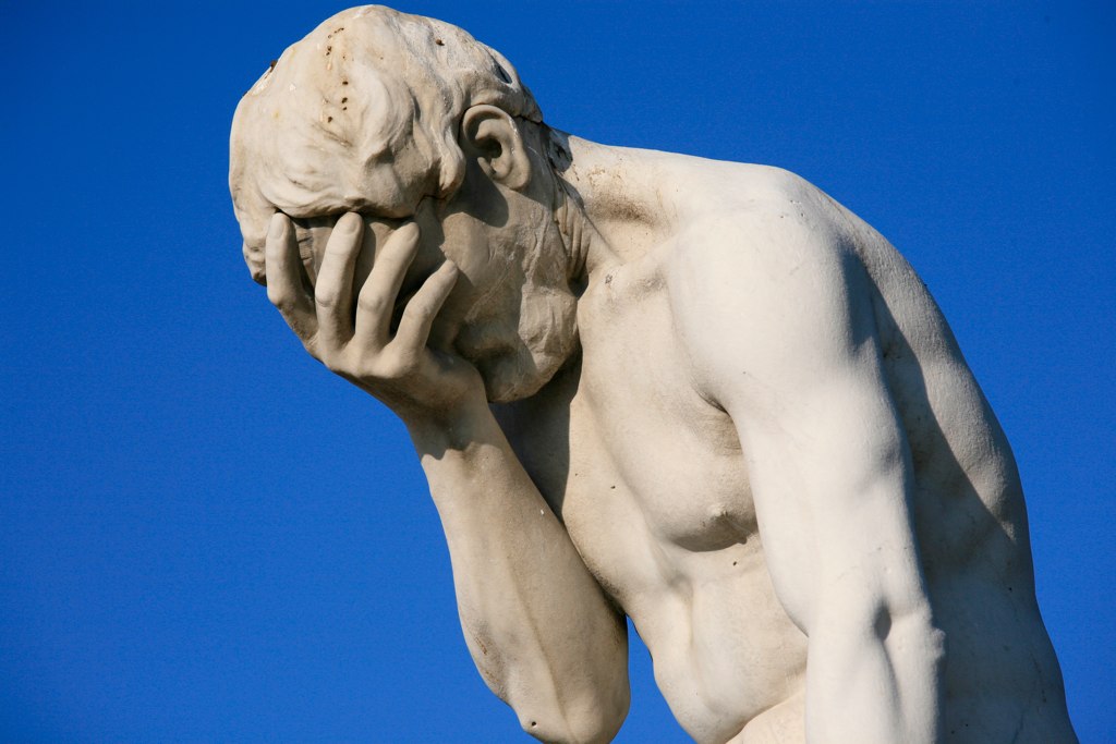 Statue facepalm