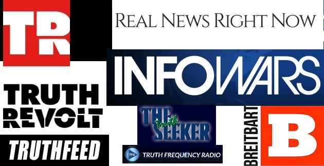 Banners from fake news websites