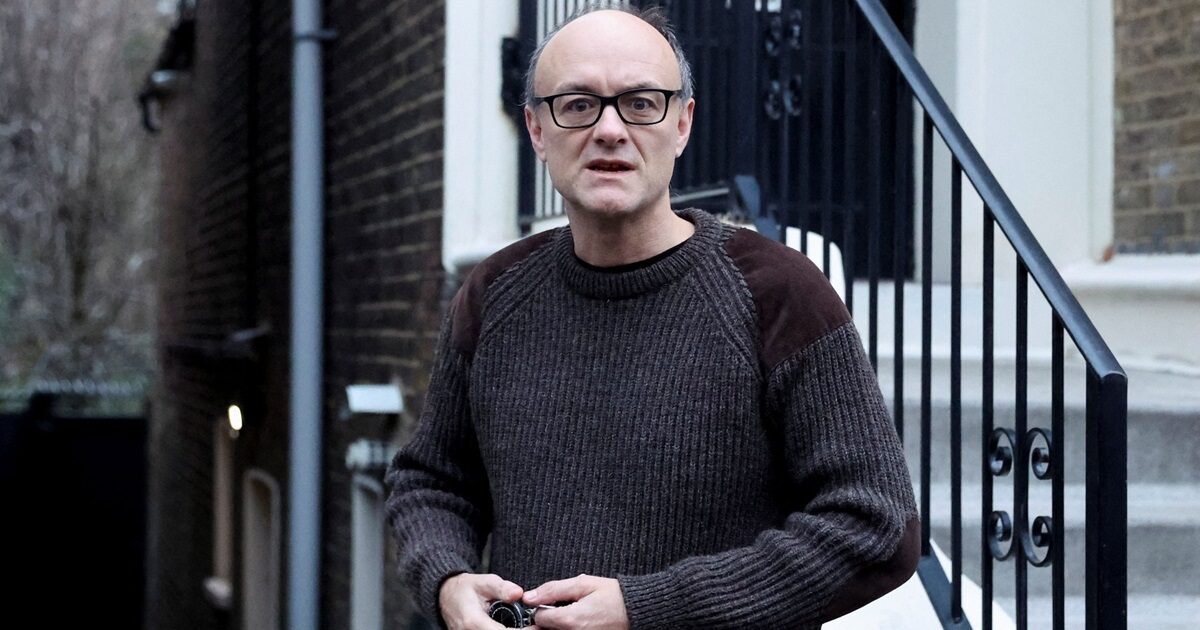 Dominic Cummings looking surprised and old outside his enormous Islington townhouse in 2022